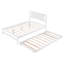 Lit plateforme double avec lit gigogne réglable, blanc (ancien SKU: SM000248AAK)