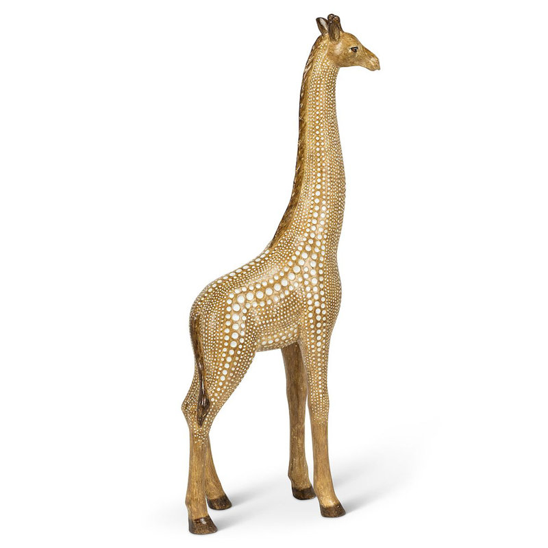 Figurine girafe à pois Ecorse, Brun / blanc