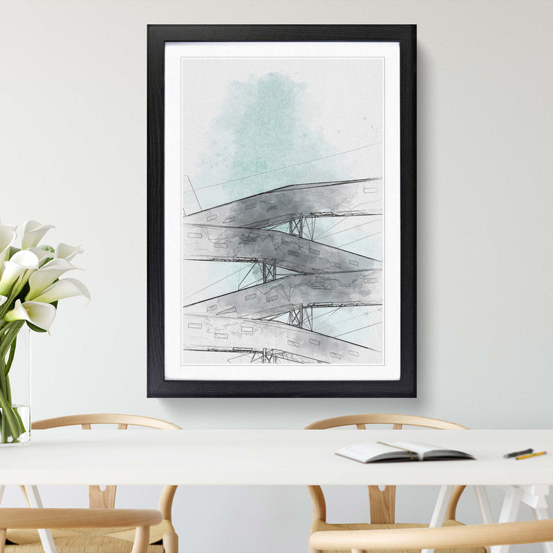 Sketching the Architecture Vol.33 - Picture Frame Drawing Print, 48cm H x 36cm W x 2cm D, Black Framed