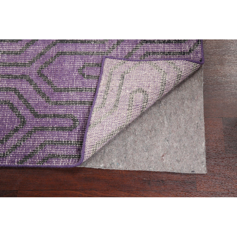 Tapis mauve en laine noué à la main de conception unique 3 pi 7 po x 5 pi 8 po