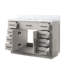 Ensemble de meuble-lavabo simple 48 po en chêne blanc de 48 po, garniture en marbre, bois massif, fonction de fermeture en douceur Large, avec plateau, fermeture, pré-assemblé