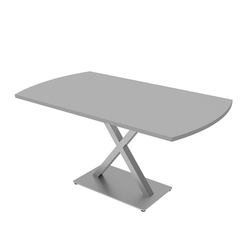 Table de conférence Pavert Arc, H 30 po x l 60 po x P 36 po, Gris brouillard, Argent