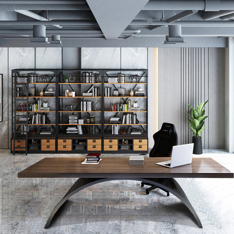 70.9-Inch Executive Desk, Large Office Computer Desk Writing Desk with Metal Base, Modern Simple Workstations Writing Table Conference Table Business Furniture for Home Office