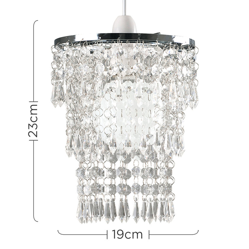 23cm H Metal Novelty Pendant Shade ( Screw On ) in Clear