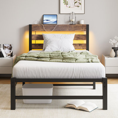 Bed Frame, Platform Bed Frame, No Box Spring Needed