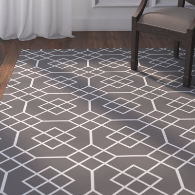 Tapis brun en laine tissé à la main Packard