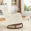 Chaise berçante moderne avec repose-pieds et fauteuil rembourré avec base en bois massif-348260168