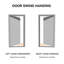 Modern Fiberglass Exterior Doors 36x80 Black, Decorated Glass, Left Hand Inswing