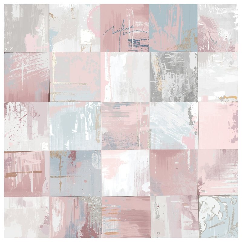 Pastel Abstract Patchwork Blankets, 60in W x 80in H