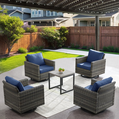 Chaise de patio avec coussins Nazime Ekon