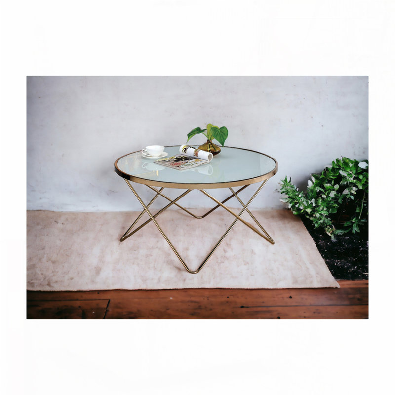 Table basse en verre, Blanc