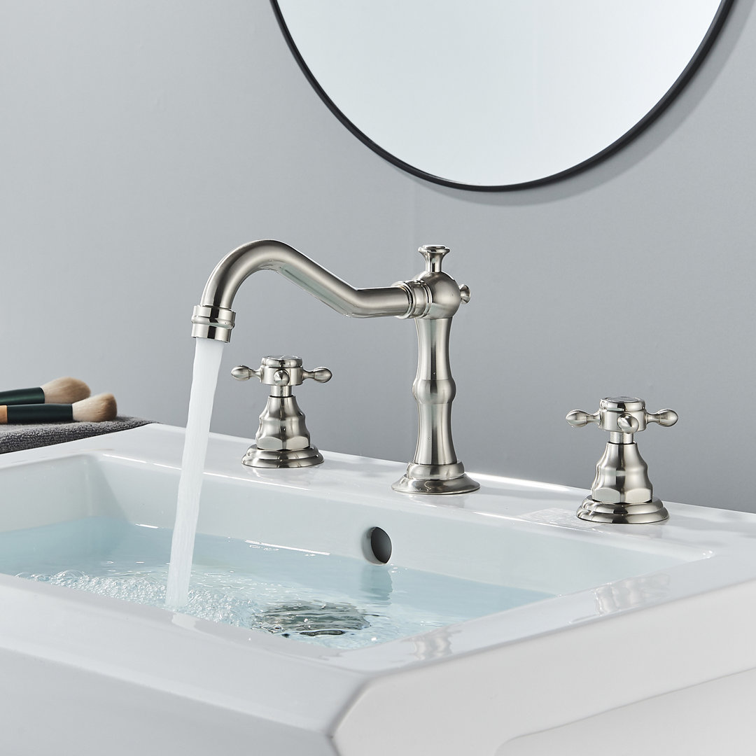 8 inch 2 Handles 3 Holes Widespread Bathroom Sink Faucet Bathroom Vanity Faucet Basin Mixer Tap Faucet AlenArtWater 
