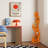 Corner Bookshelf, 5 Tier Modern Wall Shelf Bookcase Small Storage Rack Stylish Accent Wavy For Small Space, Plant Stand, Orange-607043442-607043443