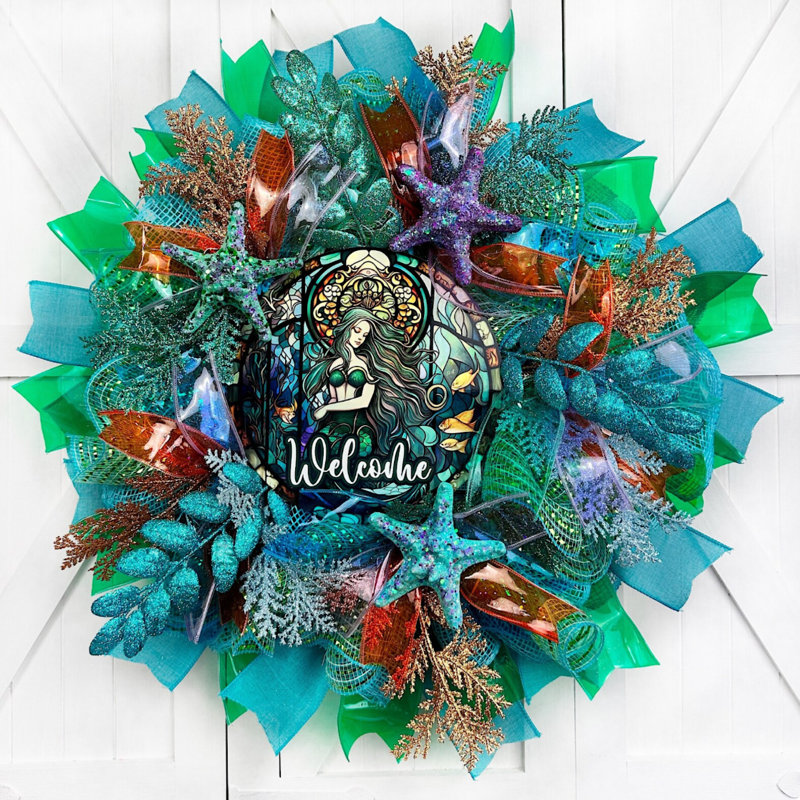 Couronne de sirène en faux vitrail