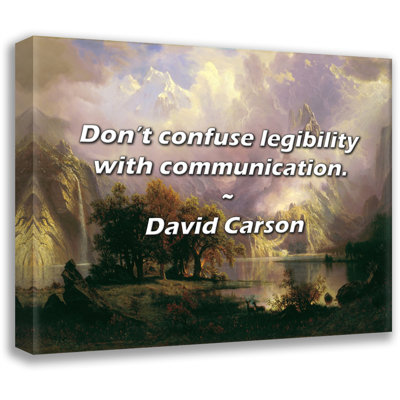 Artsy Quote "Don’t confuse legibility with communication." By David Carson Gallery Wrapped Canvas
