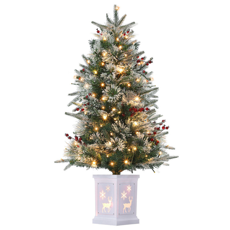 36' H Lighted Artificial Christmas Tree