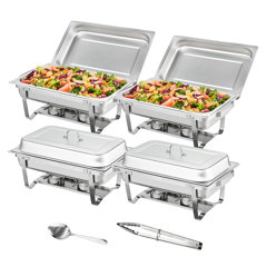 Chefman Electric Buffet Server + Warming Tray w/Adjustable Temperature & 3  Chafing Dishes, Hot Plate Perfect for Holidays, Catering, Parties, Events 