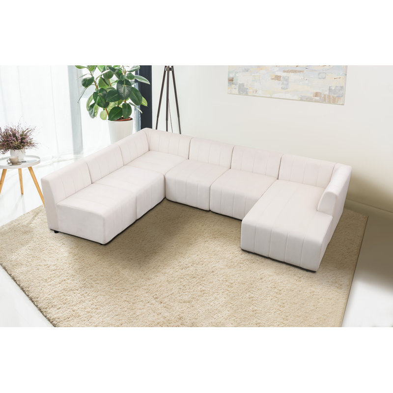 Aidaliz Upholstered U-Shaped Sectional Left Hand Facing, Left Hand Facing