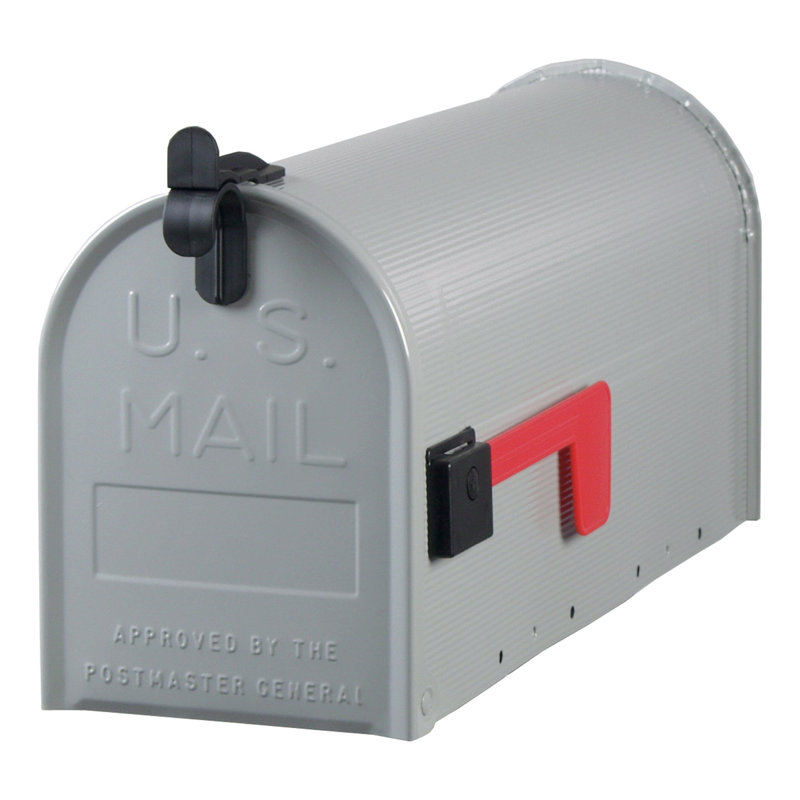 Grayson Medium Gray Steel Post Mount Mailbox