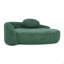 Fauteuil paresseux moderne simple ovale avec dossier intégré, accoudoirs latéraux et oreiller, chaise longue compacte pour le salon - vert