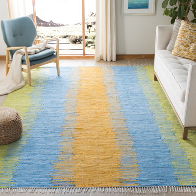 Tapis rayé en coton tissé à la main Paynter