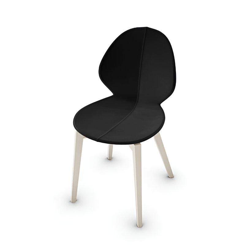 Basil Upholstered Chair with Wooden Base, Bleached Beech, Taupe