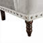 Fauteuil d'appoint capitonné de luxe, revêtement en tissu beige doux avec structure en bois massif pour le salon