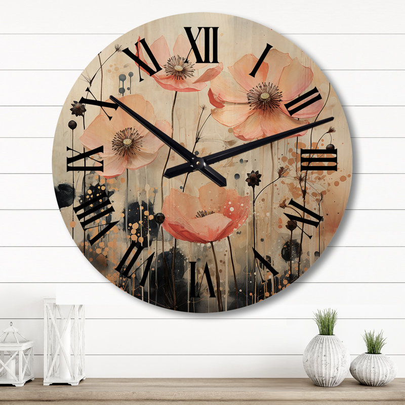 Horloge murale en bois massif Rabun, Grand