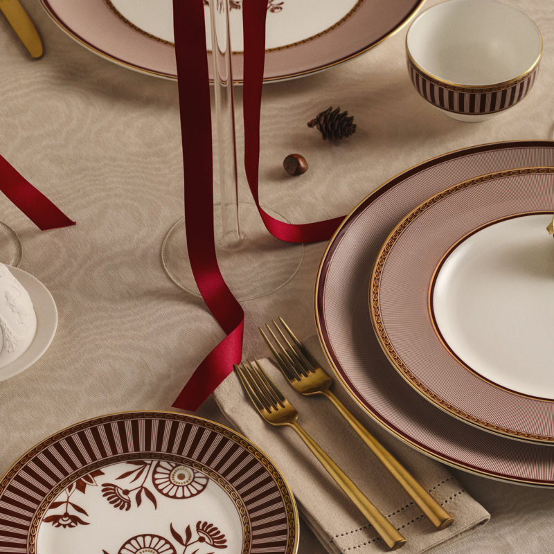 Red Splendour Bone China Dinner Plate