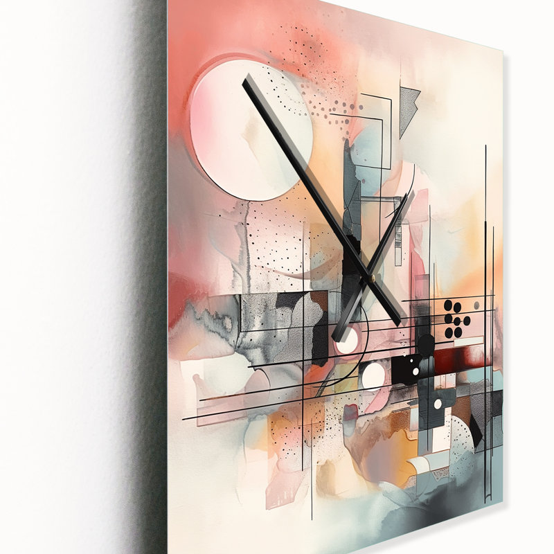 Jalinqua - Horloge murale géométrique moderne, H 32 po x l 24 po x P 1 po