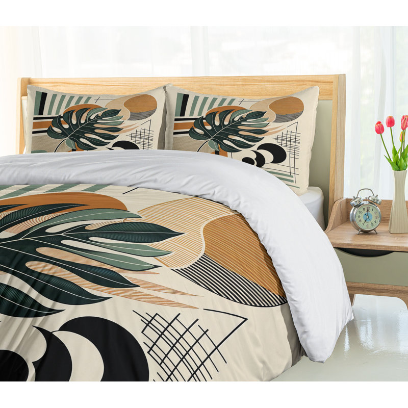 Monstera Duvet Cover, King Duvet Cover + 2 Standard Shams