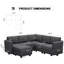 Ensemble de canapé modulaire en forme de U avec canapé de rangement Kimbrel-1899200380