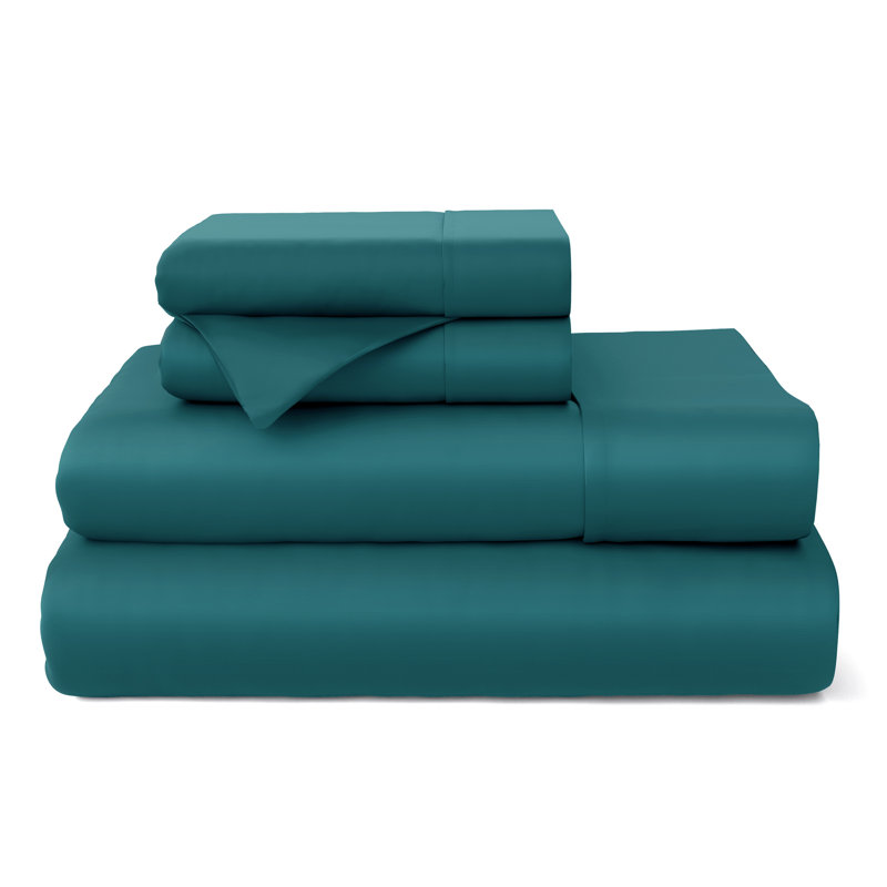 Queen Dark Teal Bamboo Deep Pocket Bed Sheet Set