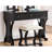 Unique Modern Bedroom Vanity Set w Stool Foldable Mirror Drawers Black Color MDF Veneer 1pc Vanity Set-339530924