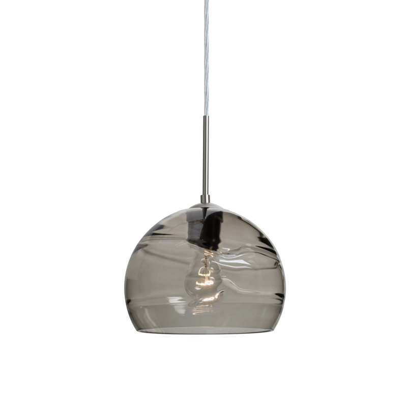 Grajeda 1 - Light Single Pendant, Satin Nickel, Clear/Smoke