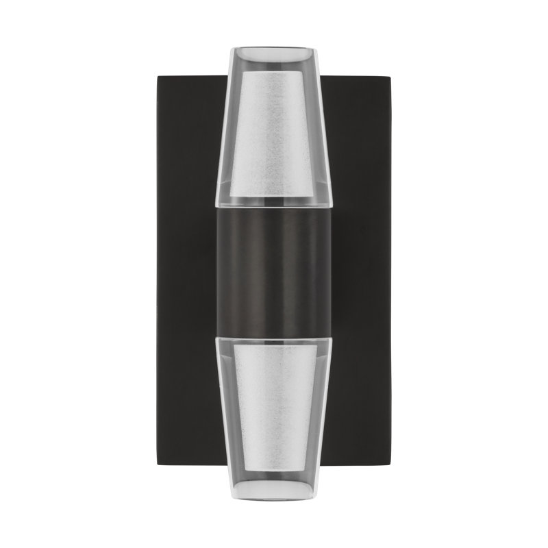 Sean Lavin Lassell 2-light single short wall sconce in polished nickel finish with crystal shades, Bronze