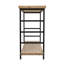 Console 48 po x 16 po x 32 po à 2 niveaux en bois et fer avec structure noire et tablette de rangement, industrielle / moderne / minimaliste