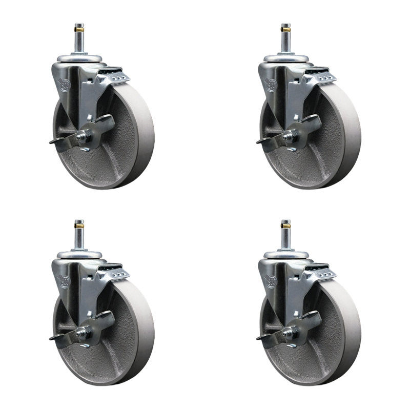 Roulettes semi-pivotantes en acier