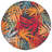 Oaks Modern Floral Navy Polypropylene Round Area Rug, 5'3'' Round-829807194