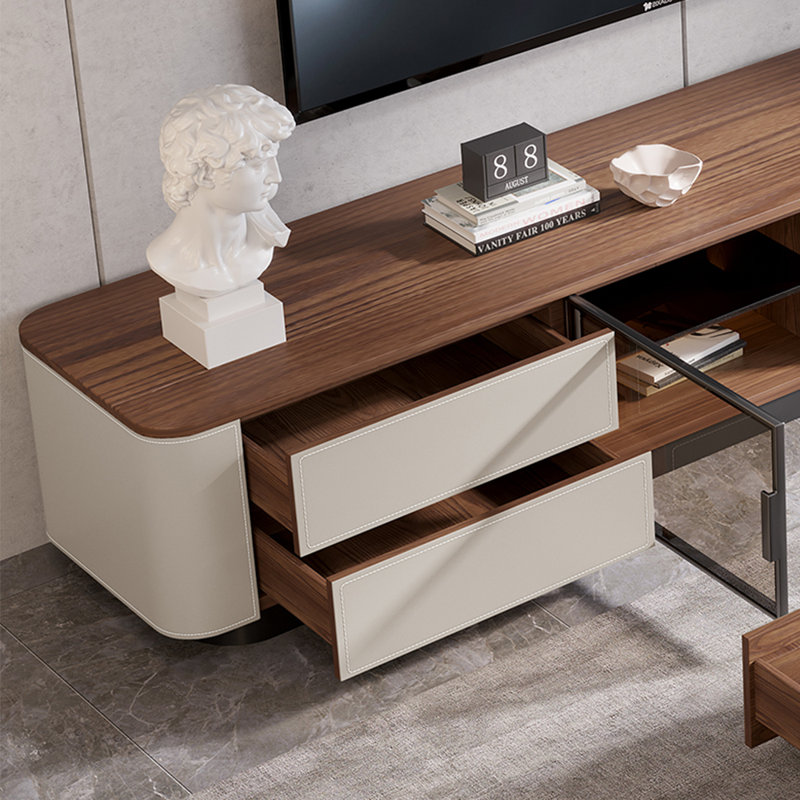 Meuble télé haut de gamme de style italien, Crème, crème, 70.87"