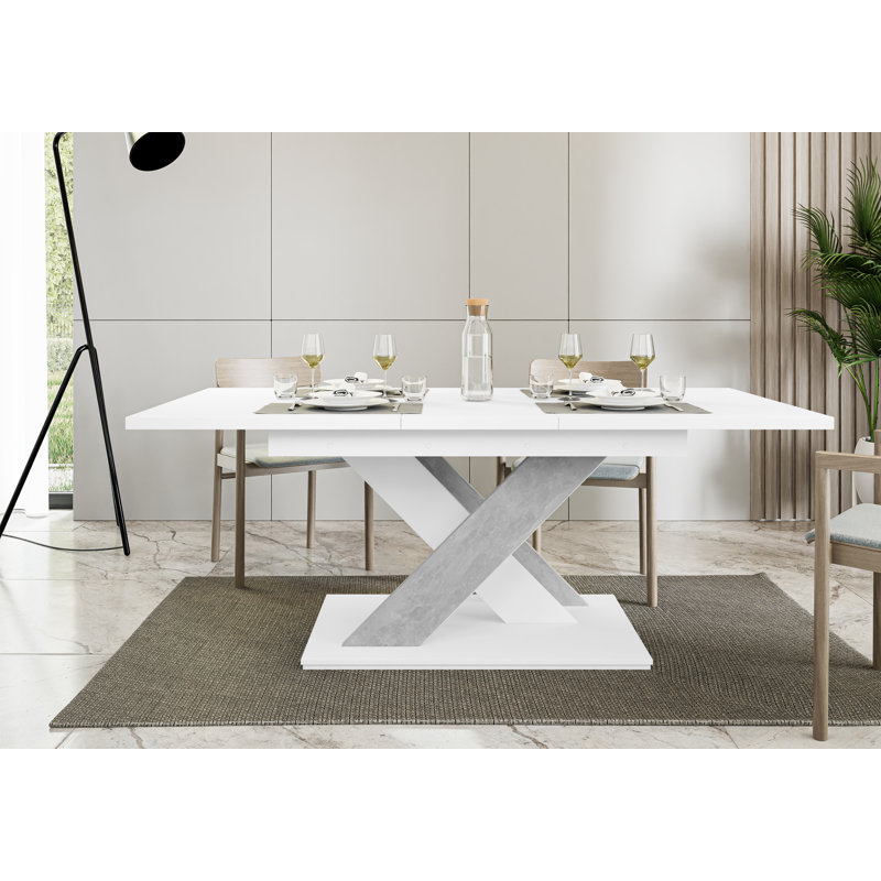 Bronx 180 cm Extendable Rectangular Dining Table, White