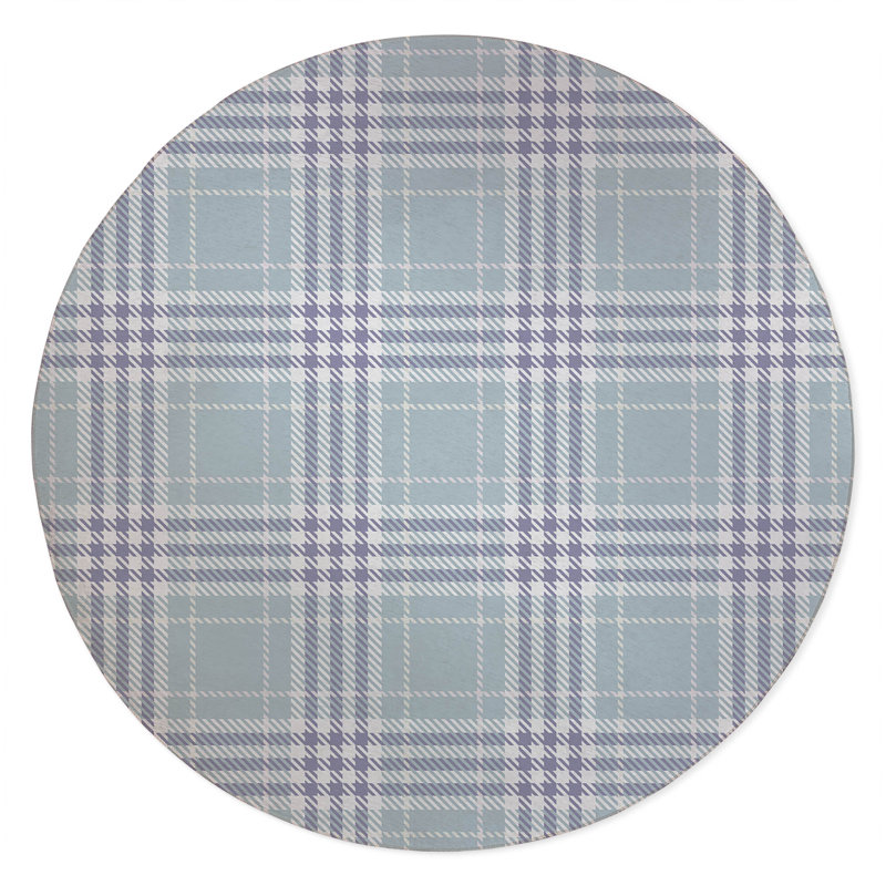 Christopher Plaid Non-Slip Outdoor Rug, Round 5'