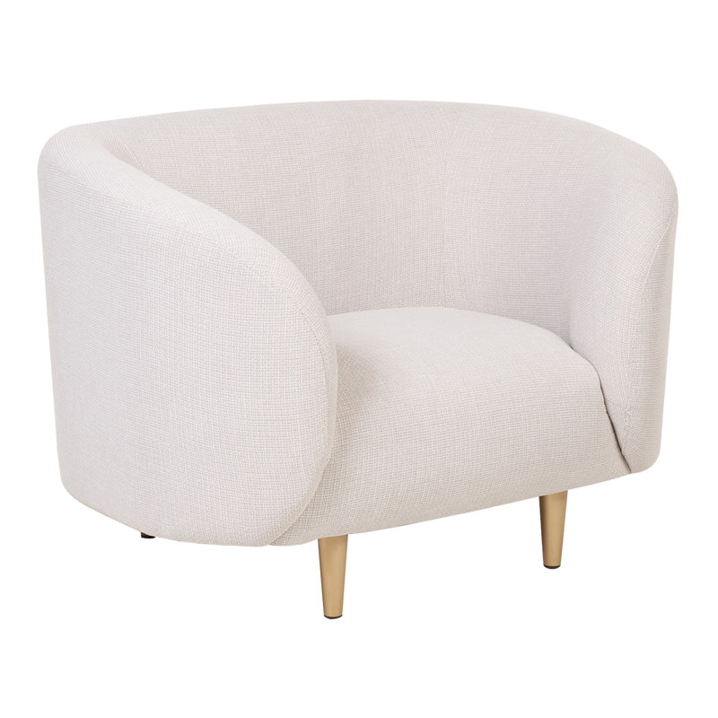 Jenkin Upholstered Barrel Chair, Gold, Beige