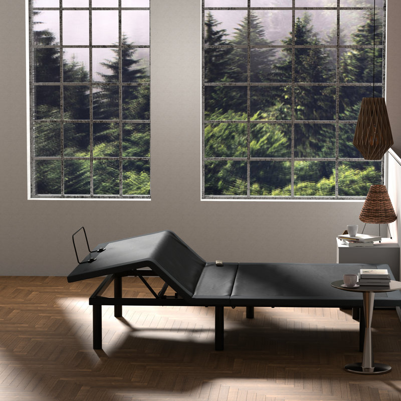 Base de lit réglable Btx4 pour lit simple - tête et pied réglables, fabrication en acier, assemblage facile, réglage noir et gris, télécommande sans fil, plateforme en contreplaqué,