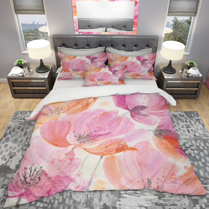 Shabby Flower III - Shabby Elegance Duvet Cover Set - Microfiber Polyester, Twin Duvet Cover + 1 Sham