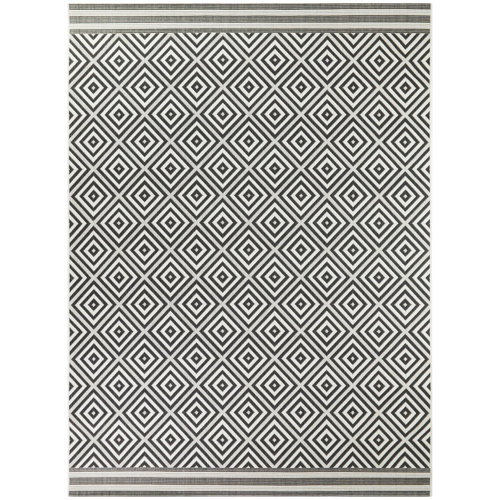 Wrought Studio Ammons Black/White Indoor/Outdoor Rug & Reviews | Wayfair
