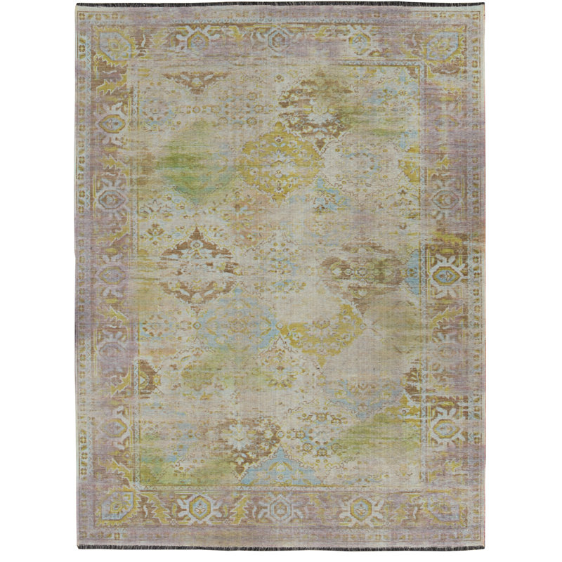 Laurel Mersin Machine Woven Polyester Area Rug in Purple, Rectangle 3' x 5'