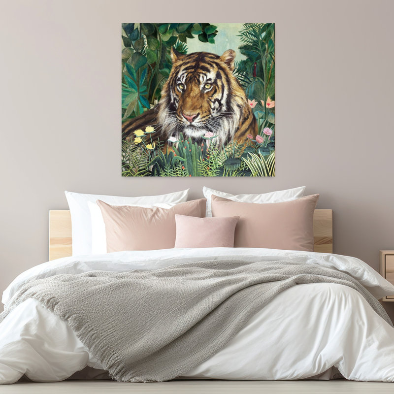 Art contemporain contemporain tigre abstrait, H 32 po x l 32 po