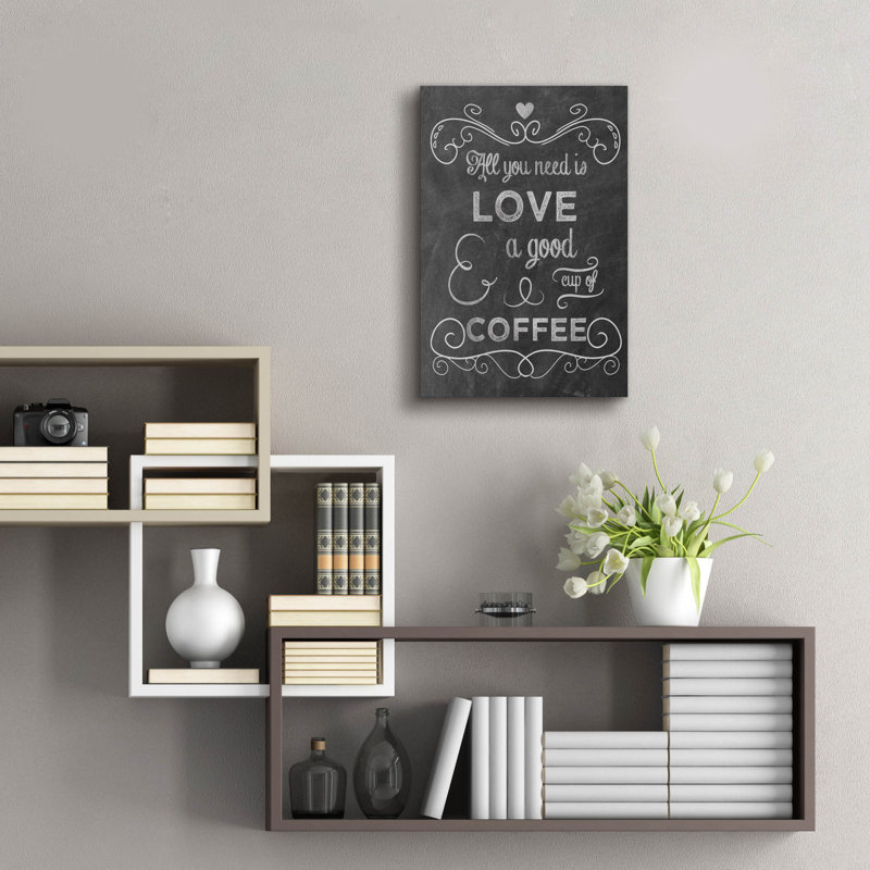 «Love Coffee» par Erin Clark, art mural en verre acrylique, H 24 po x l 16 po x P 0,2 po