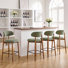 Upholstered Solid Wood Barstool Chair